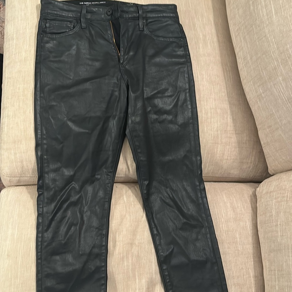 Faux leather Farrah high rise skinny ankle pant